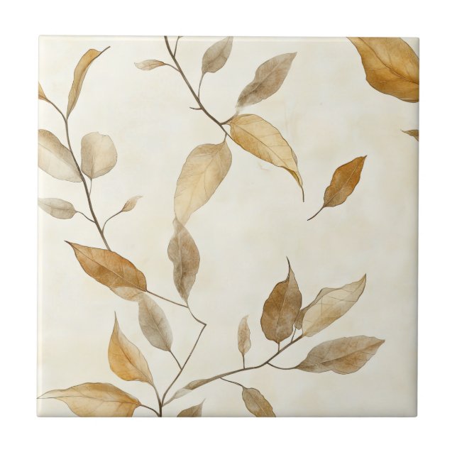 Carreau Motif de feuilles pressées rustique – Botanique d' (Devant)