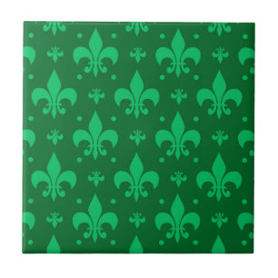 Carreau Motif de fleur de lis verte