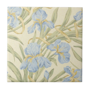 Carreau Motif de fleur d'iris bleu violet vintage joli