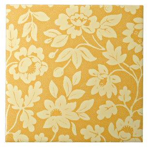 Carreau Motif de fleur jaune de William Morris