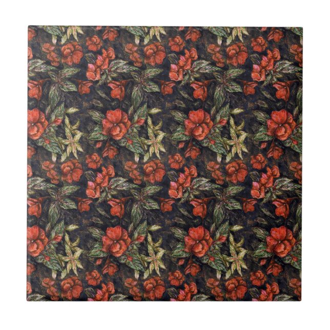 Carreau Motif de fleurs anciennes (Devant)