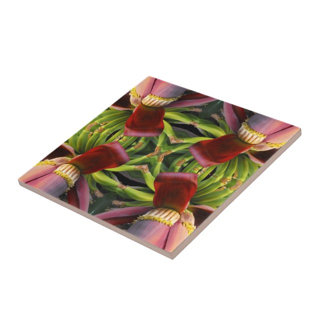 Carreau Motif de fleurs bananes (Côté)