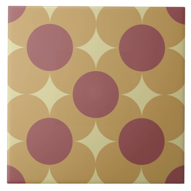 Carreau Motif de fleurs circulaire rétro (Devant)