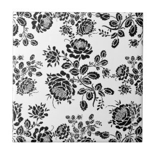 Carreau Motif de fleurs floral affligé de roses de damass
