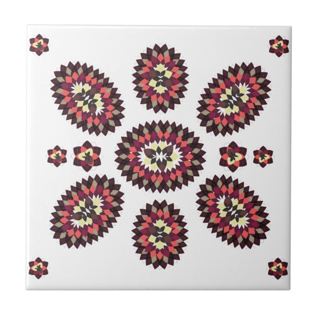 Carreau Motif de fleurs Mandala (Devant)