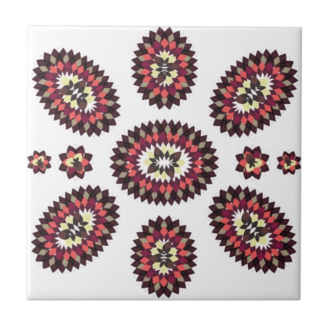 Carreau Motif de fleurs Mandala (Devant)