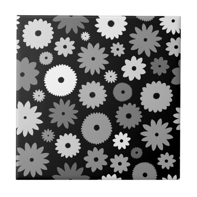 Carreau Motif de fleurs monochromes (Devant)