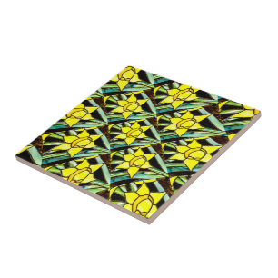 Carreau Motif de fleurs précieuses jaunes