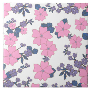 Carreau Motif DE FLEURS ROSE ET PURPLE