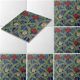 Carreau Motif de fleurs sauvages dans un champ de blé