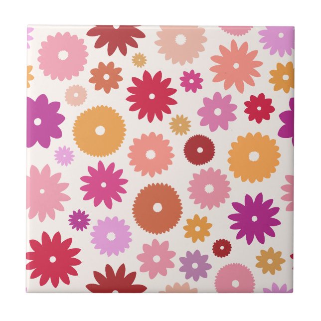 Carreau Motif de floraisons colorées (Devant)