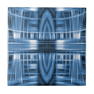 Carreau Motif de flou de vitesse bleu et blanc
