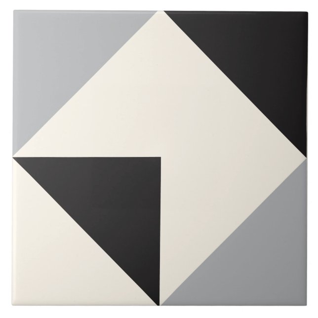 Carreau Motif de forme géométrique moderne gris (Devant)