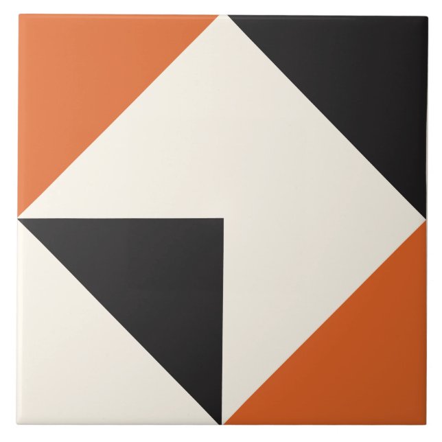 Carreau Motif de forme géométrique moderne orange (Devant)