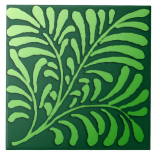 Carreau Motif de fougère Art Déco - nuances de vert