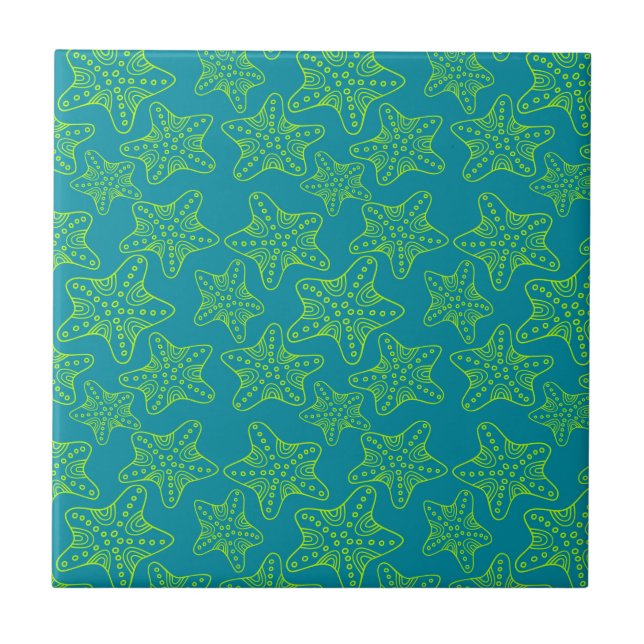 Carreau Motif de foule d'étoiles de mer (Devant)