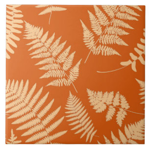 Carreau Motif de foune boisée, Mandarin et Pastel Orange
