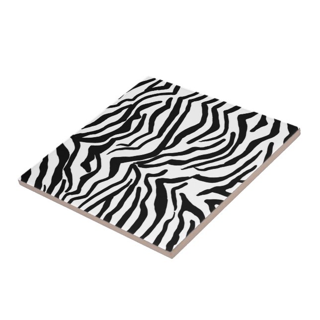 Carreau Motif de fourrure de peau de zèbre noir et blanc (Côté)
