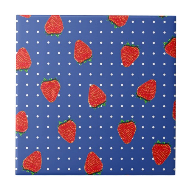 Carreau motif de fraise avec points (Devant)