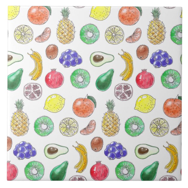 Carreau Motif de fruits (Devant)