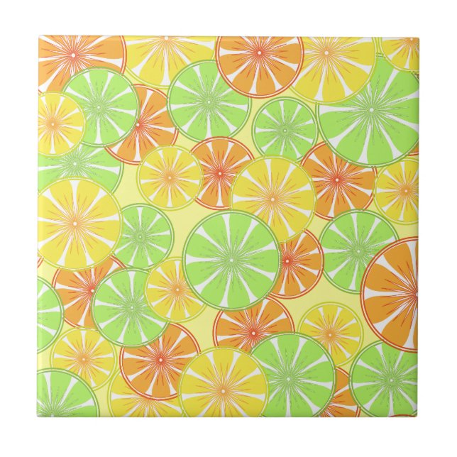 Carreau Motif de fruits d'agrumes frais d'été (Devant)