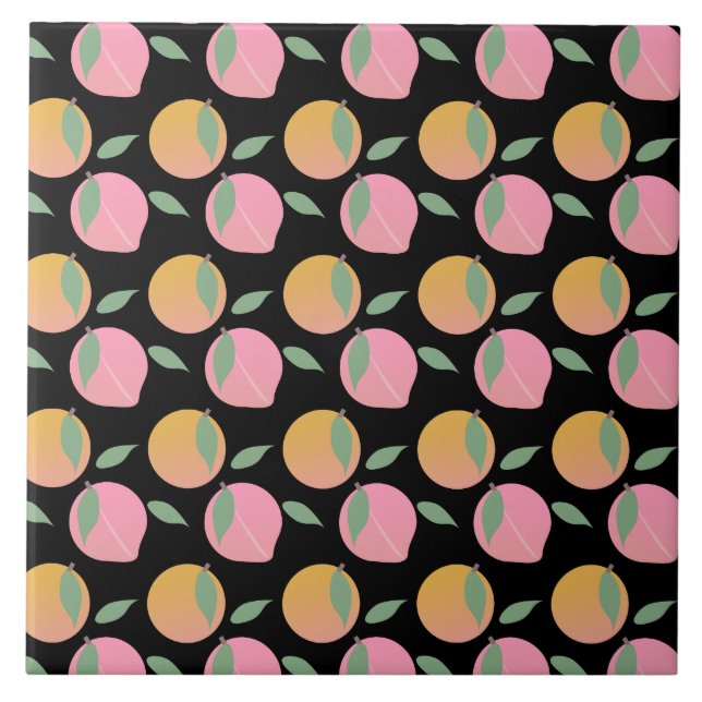Carreau Motif de fruits orange pêche rose (Devant)
