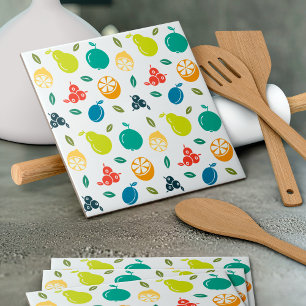 Carreau Motif de fruits, Plum, Orange, Citron, Poire, Pomm