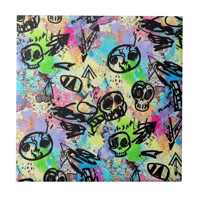 Carreau Motif de graffiti urbain coloré (1) (Devant)