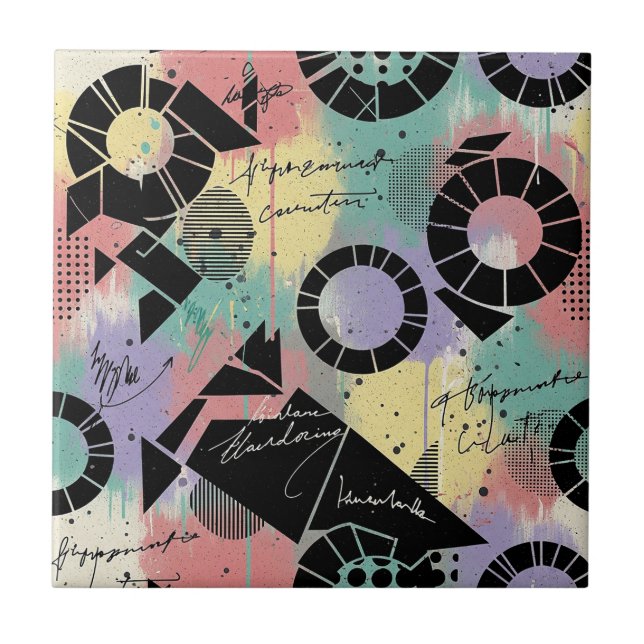 Carreau Motif de graffiti urbain coloré (10) (Devant)