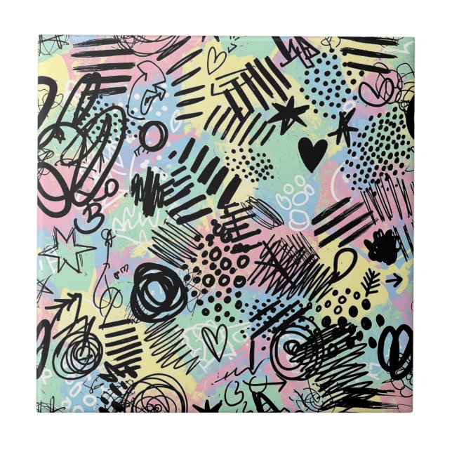 Carreau Motif de graffiti urbain coloré (9) (Devant)