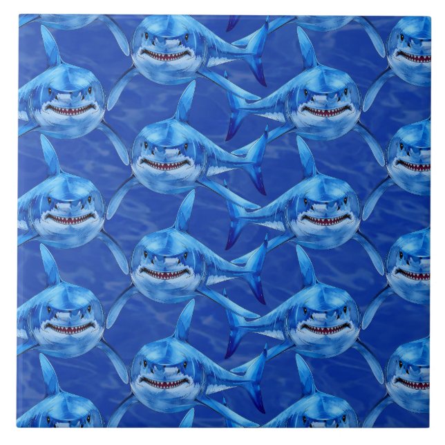 Carreau Motif de grand requin blanc  (Devant)