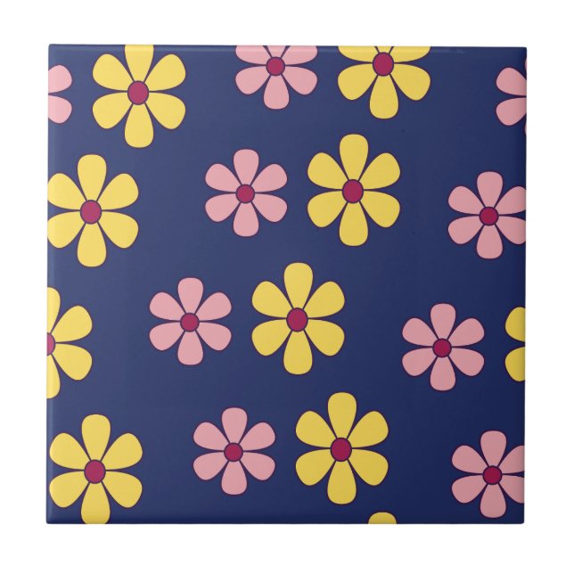 Carreau Motif de grandes fleurs mignonnes (Devant)
