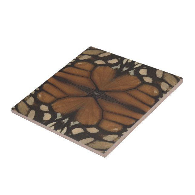 Carreau Motif de gros plan d'aile de papillon monarque  (Côté)