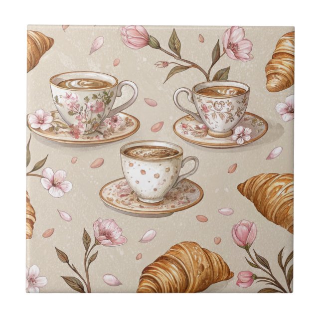Carreau Motif de housse de café Fleur de Cerisier (9) (Devant)