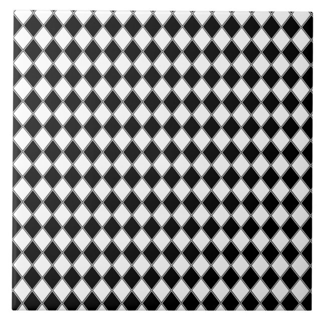 Carreau Motif de Jacquard Diamant noir et blanc (Devant)