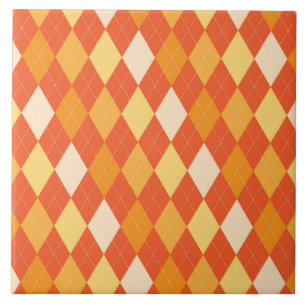 Carreau motif de Jacquard orange