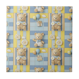 Carreau Motif de jardin de marguerites Teddy Bear (16)