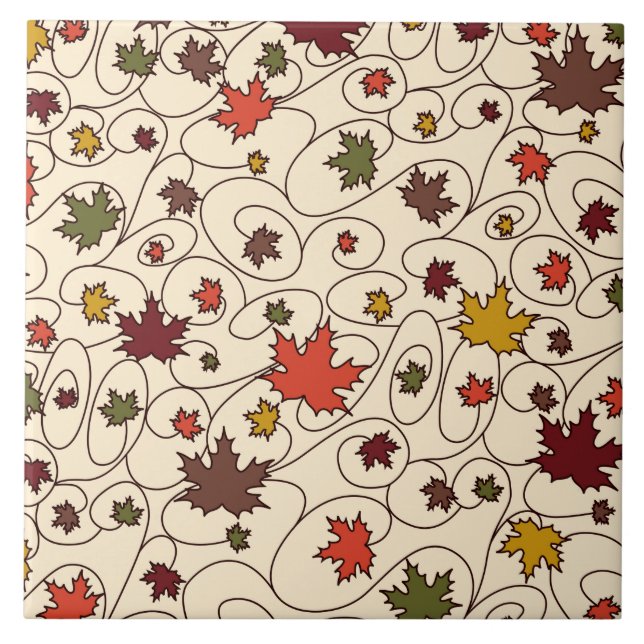 Carreau Motif de la feuille d'érable à boudin (Devant)