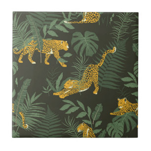Carreau Motif de la jungle tropicale aux feuilles de palmi