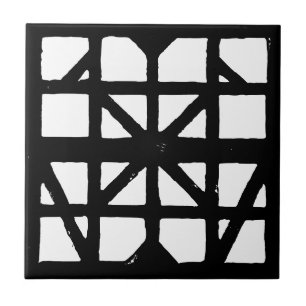 Carreau Motif de la Maison à colombage noir et blanc allem