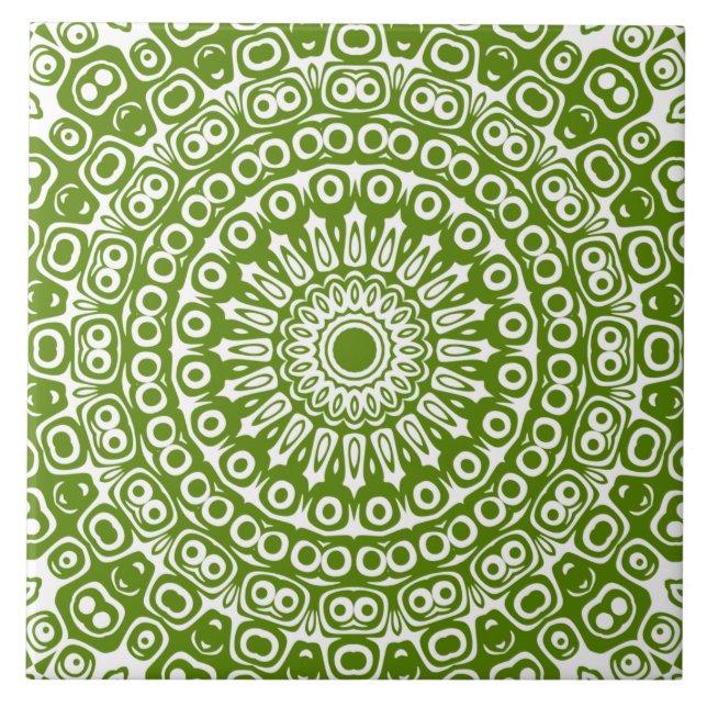 Carreau Motif de la nature Mandala vert (Devant)