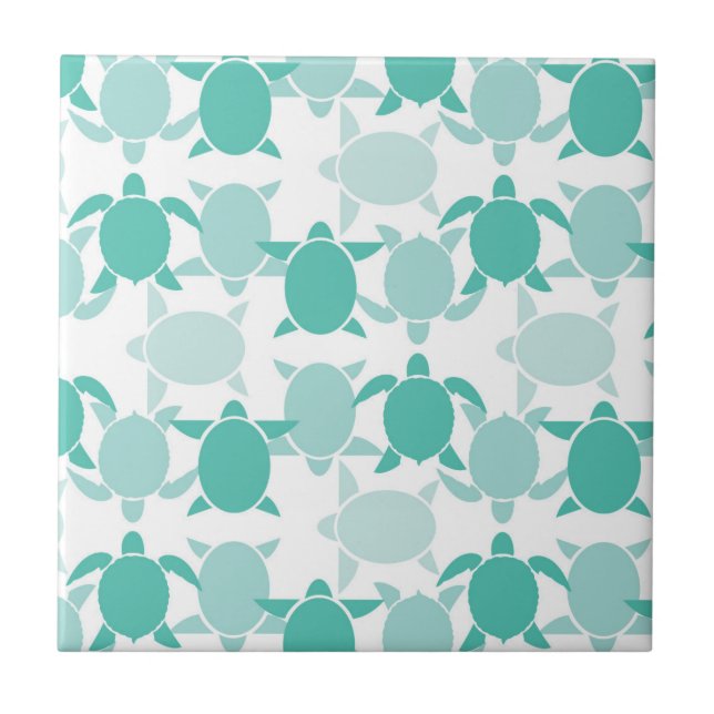 Carreau Motif de la tortue Turquoise (Devant)