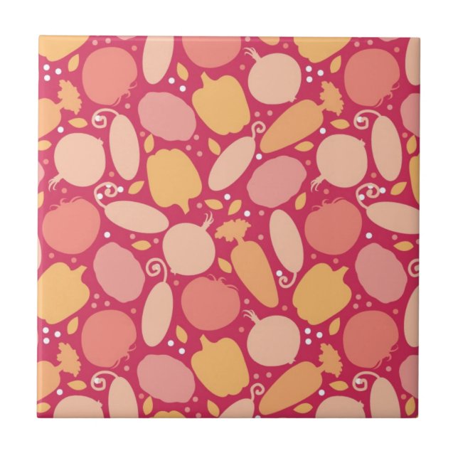 Carreau motif de légumes colorés (Devant)