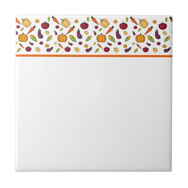 Carreau Motif de légumes mignons (Devant)