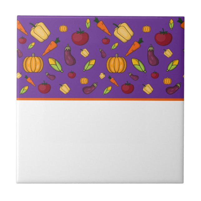 Carreau Motif de légumes mignons (Devant)