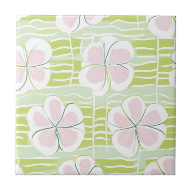 Carreau Motif de ligne florale abstrait moderne (9) (Devant)