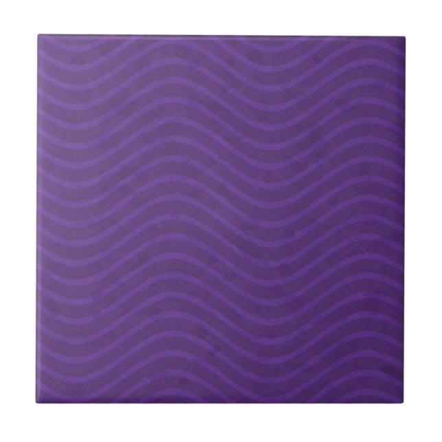 Carreau Motif de lignes de vagues violettes (Devant)