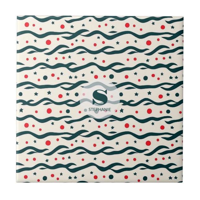 Carreau Motif de lignes et de formes géométriques Abstrait (Devant)