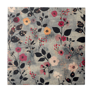 Carreau Motif de lin floral blush rustique (3)
