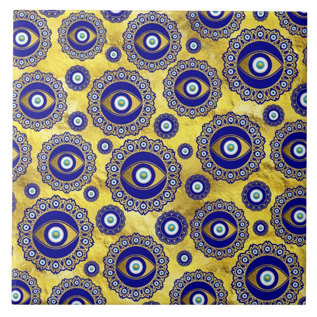 Carreau Motif de l'ornement de charme des yeux malveillant (Devant)